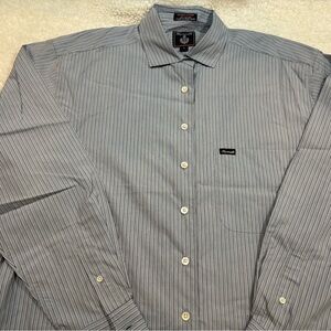 Faconnable Gray Casual Button Down Shirt with Pointed Collar